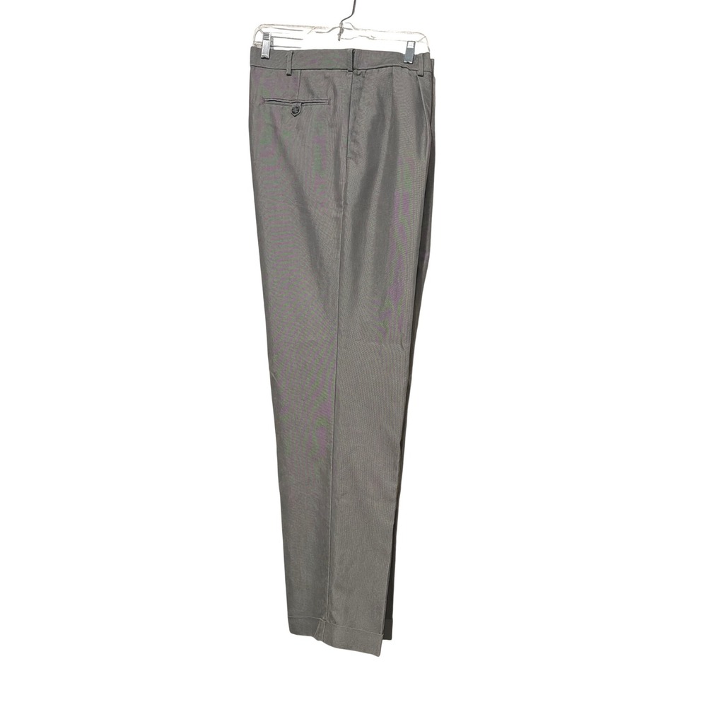 Dockers Mens Gray Pleated Relaxed Fit Tencel Blend Cuffed Dress Pants 36x34